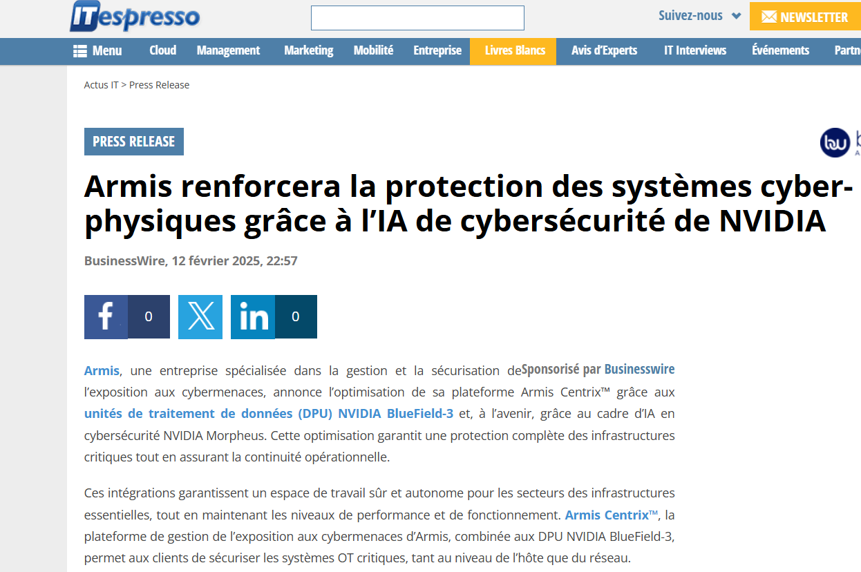 Armis et NVIDIA